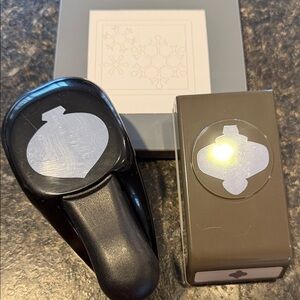 Sizzix Gray Snowflake Craft Die and Stampin up ornament punches